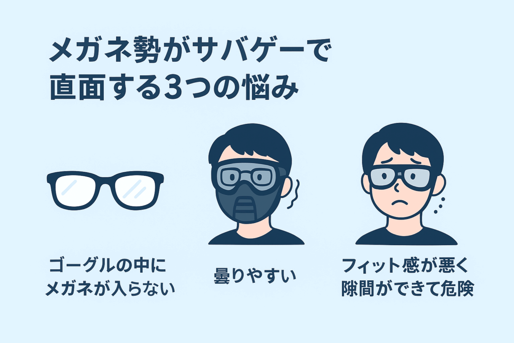 メガネ勢がサバゲーで直面する3つの悩み画像