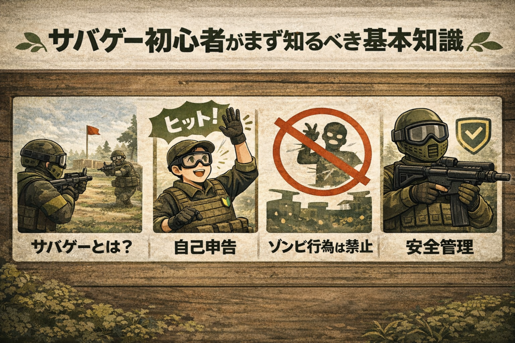 サバゲー初心者がまず知るべき基本知識イラスト