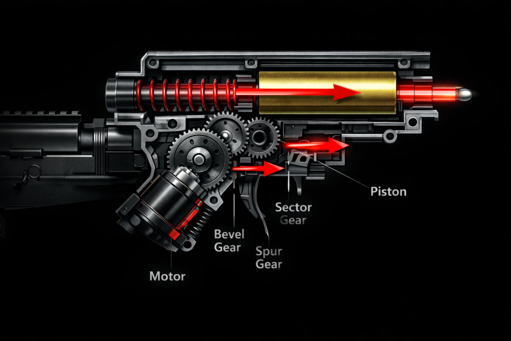 電動ガンの種類と特徴イラスト