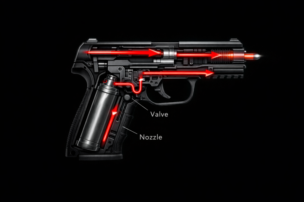 ガスガンの種類と特徴イラスト